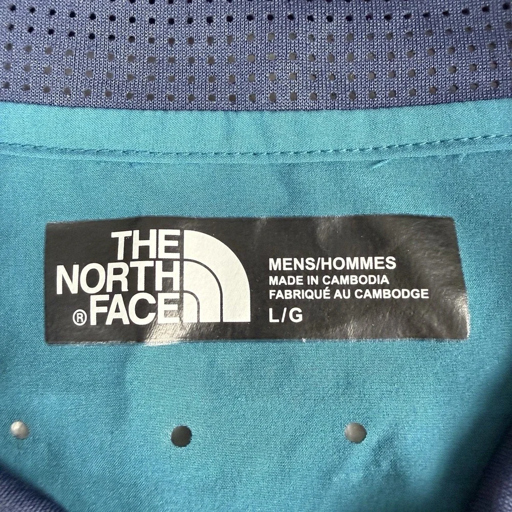 The North‎ Face Performance Polo Shirt Mens L Teal Blue Short Sleeve Athletic